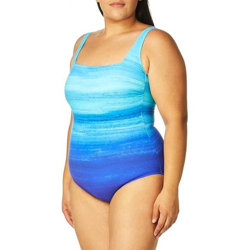  Gottex Women's Shaped Square Neck One Piece Swimsuit