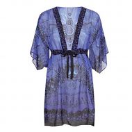 Gottex Swimwear Womens Classics Blue Sultan Beach Dress Kaftan Swimsuit Cover-Up