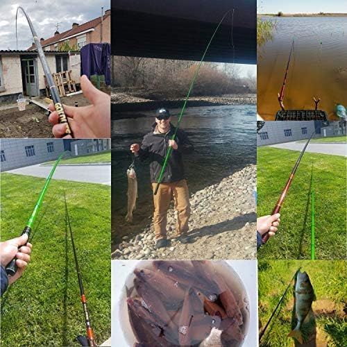  Goture//Telescopic Tenkara Fishing Rod//Ultralight Travel Fishing Rod,Portable Collapsible Bass Crappie Rod,1 Piece Carbon Fiber Inshore Stream Trout Pole 10 12 15 18 21 24 Free Ti