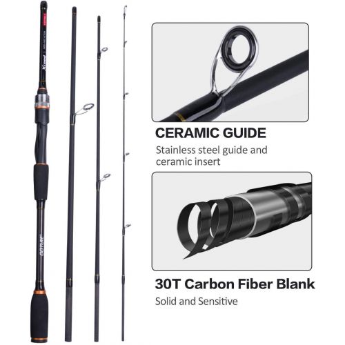  Goture Travel Fishing Rods 4Pcs,Casting/Spinning Rod with Case 6ft-10ft
