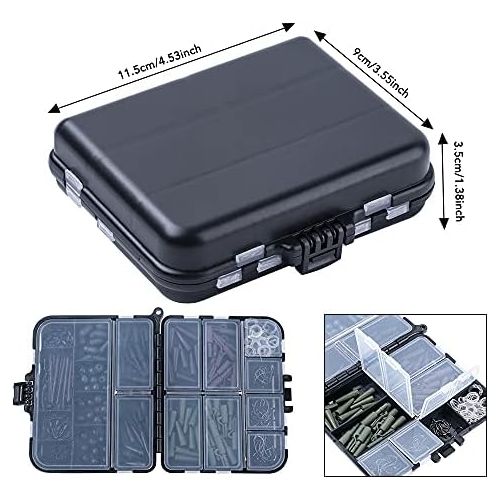  [아마존베스트]Goture Fishing box carp tackle box fishing accessories set with hooks, rubber hoses, swivel, beads, sleeves, swivel, stopper, sinker slide.