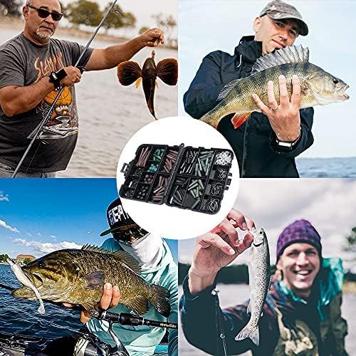  [아마존베스트]Goture Fishing box carp tackle box fishing accessories set with hooks, rubber hoses, swivel, beads, sleeves, swivel, stopper, sinker slide.