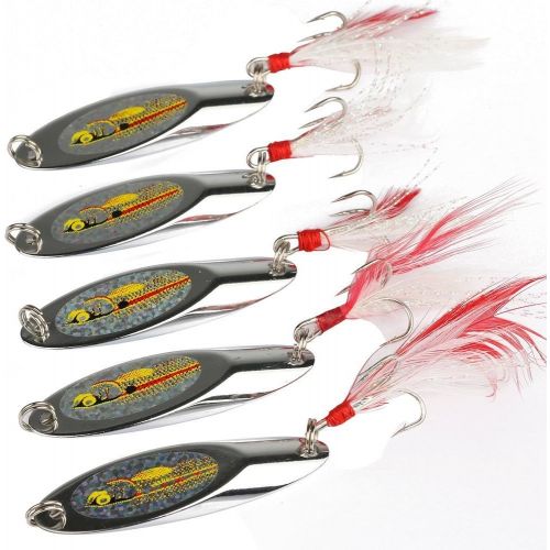  Goture Long Distance Cast Metal Spoon Fishing Lures （Pack of 10）