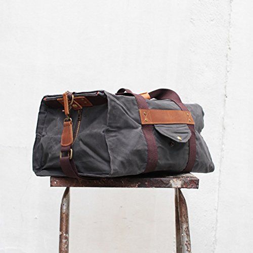  Gouache Bags Handmade Waxed Canvas Duffel Gym Bag | Hogarth Travel Bag | Water Resistant All-purpose bag