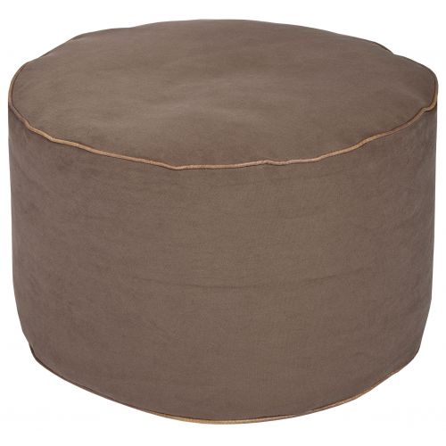  Gouchee Home Dotcom Jamie Collection Contemporary Polyester Upholstered Round PoufOttoman, Brown