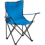 Goujxcy Portable Camping Folding Chair, Heavy Duty Steel Frame Support 230 LBS Outdoor Folding Lawn and Camping Chair Lounge Chair with Arm Rests, Cup Holder and Shoulder Strap Car