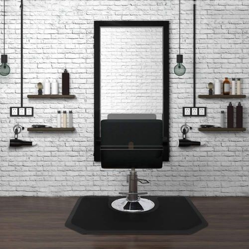  Goujxcy 4′x 5′x 1/2 Thick Salon Anti Fatigue Mat for Hair Stylist, Hexagon Comfort Barber Shop Beauty Floor Mats under Styling Chair