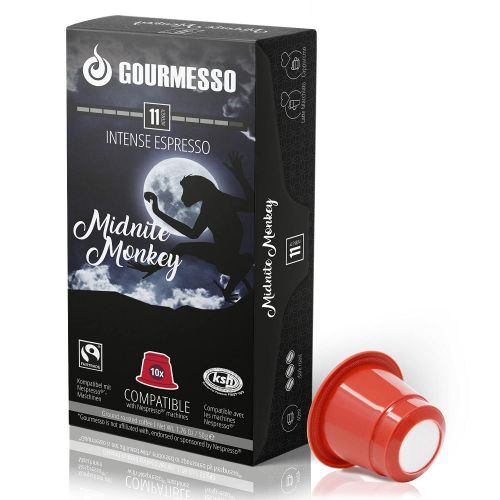  Gourmesso Nite Edition 60ct High Intensity Fairtrade Espresso Capsules Compatible w Nespresso Original Machines 100% Fair Trade 3 Blends of Bold Dark Espresso Pods Ristretto Kazaar Dharkan