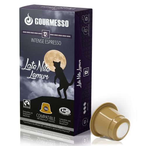  Gourmesso Nite Edition 60ct High Intensity Fairtrade Espresso Capsules Compatible w Nespresso Original Machines 100% Fair Trade 3 Blends of Bold Dark Espresso Pods Ristretto Kazaar Dharkan