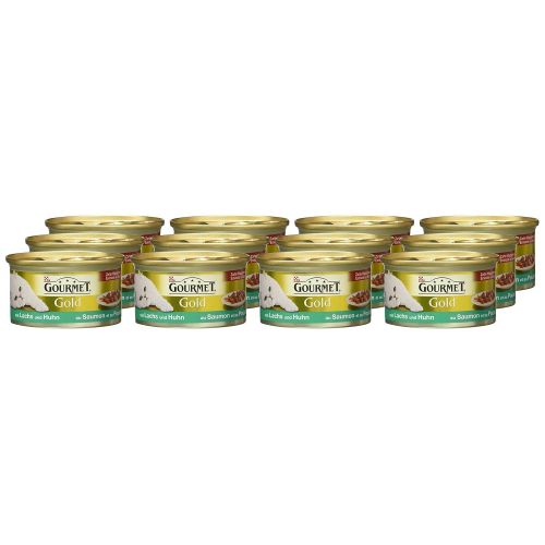  [아마존 핫딜]  [아마존핫딜]Gourmet Gold Katzenfutter mit Lachs und Huhn, 12er Pack (12 x 85 g)