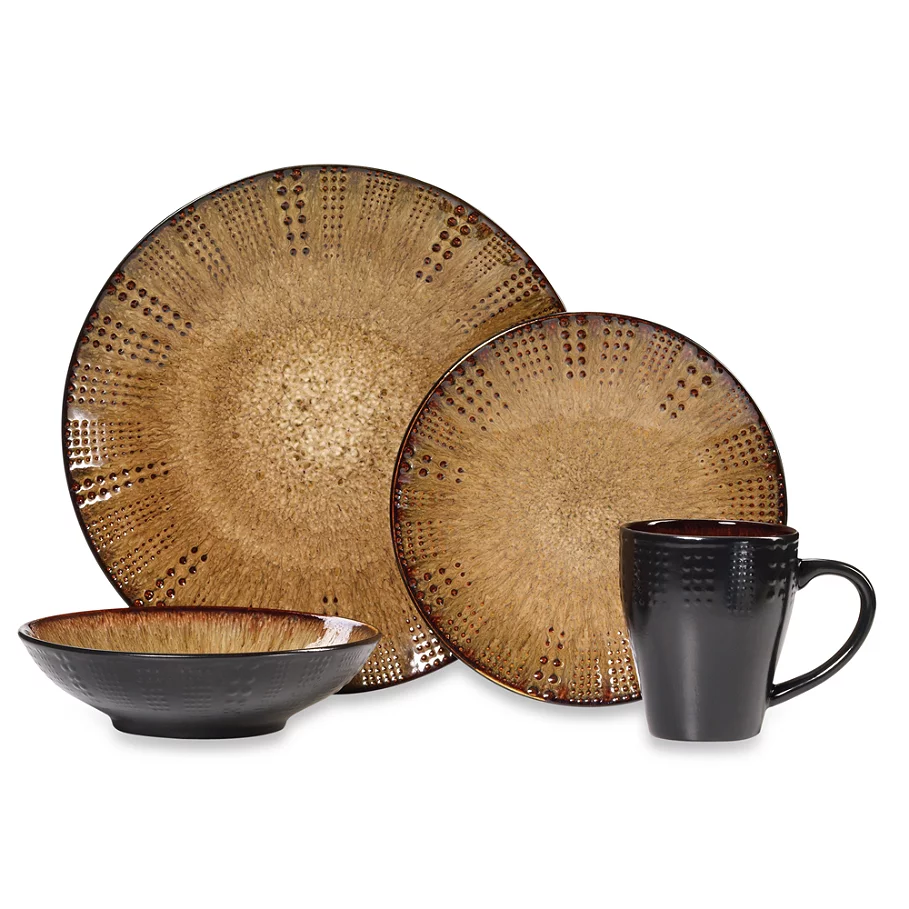 Gourmet Basics by Mikasa Linden 16-Piece Dinnerware Set