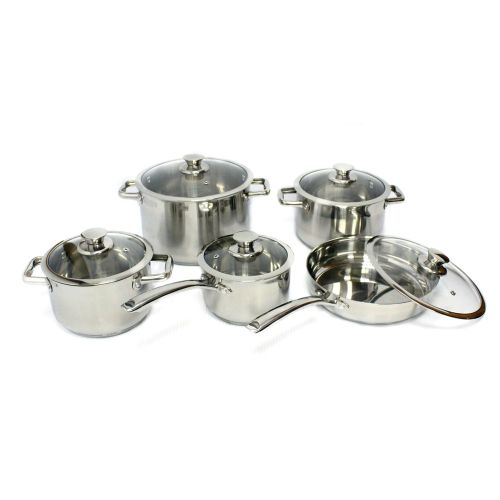  Gourmet Chef Gourmet Chef Stainless Steel 10 Piece Cookware Set