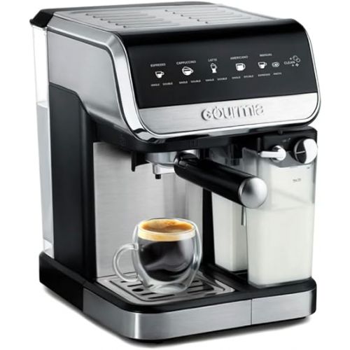  Gourmia GCM4230 8-in-1 One-Touch Espresso, Cappuccino, Latte & Americano Maker with Automatic Frothing