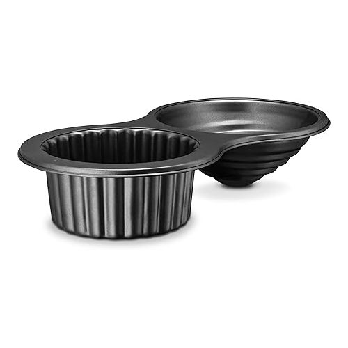 Gourmia GPA9395 Giant Cupcake Pan - Double Sided Two Half Design with Swirl Top Mold - Premium Steel Cake Maker with Non-Stick Coating - Dishwasher Safe