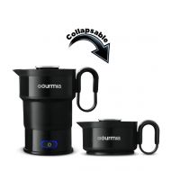 Gourmia GK348 Electric Collapsible Travel Kettle - Foldable & Portable - Fast Boil - Easy Storage - Water Boiler For Coffee, Tea & More - Food Grade Silicone - Boil Dry Protection