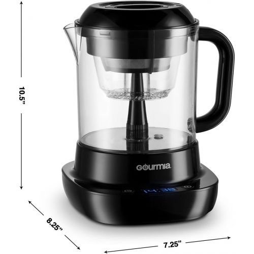 [아마존베스트]Gourmia GCM6850 Automatic Digital Cold Brew Coffee Maker - 5 Minutes Fast Brew - Patented Ice Chill Cycle - 4 Strength Selector - 4 Cup Capacity - Black