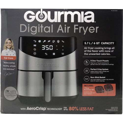  [아마존베스트]Gourmia 6-Qt. Stainless Steel Digital Air Fryer