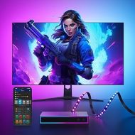 Govee AI Sync Box and Monitor Backlight, RGBIC Led Strip Light for 27-34 inch monitors, HDMI 4K,DreamView, Work with Alexa, Google Assistant, and CEC