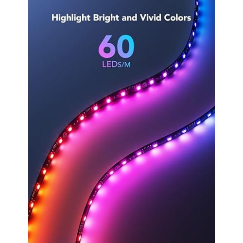  Govee Gaming Light Strip G1 Monitor Backlight for 27-34 Inch PC, Smart RGBIC WiFi LED Lights for Monitors with Color Matching, Adapts to Curved Monitors, Double Strip Light Beads with 123 Scene Modes
