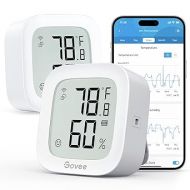 Govee WiFi Thermometer Hygrometer 2Pack H5103, Indoor Temperature Humidity Sensor with Electronic Ink Display, App Notification Alert, Free Data Storage Export, Digital Remote Monitor for Bedroom
