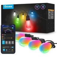Govee Smart Outdoor String Lights, RGBIC Warm White 96ft (2 Ropes of 48ft) Father's Day LED Bulbs, WiFi Patio Lights Work with Alexa, APP Control, IP65 Waterproof, Dimmable for Balcony, Backyard