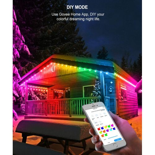  [아마존 핫딜]  [아마존핫딜]Govee Waterproof Led Outdoor String Lights, DreamColor Cafe Lights with APP (DIY, RGBW, Sync to Music), 36Ft 12 Bulbs Dimmable Color Changing Hanging Light for Patio Commercial Gra