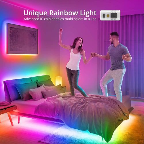  [아마존 핫딜] [아마존핫딜]DreamColor LED Strip Lights, Govee 16.4ft WiFi Wireless Smart Light Strip Works with Alexa Google Assistant App Control for Room Bedroom Kitchen Outdoors Music Sync Waterproof (Not