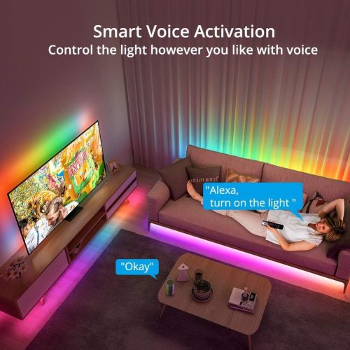  [아마존 핫딜] [아마존핫딜]DreamColor LED Strip Lights, Govee 16.4ft WiFi Wireless Smart Light Strip Works with Alexa Google Assistant App Control for Room Bedroom Kitchen Outdoors Music Sync Waterproof (Not