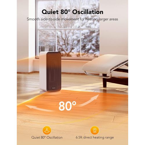  Govee Electric Space Heater, 1500W Smart Space Heater with Thermostat, WiFi & Bluetooth App Control, Works with Alexa & Google Assistant, Ceramic Heater for Bedroom, Indoors, Offic