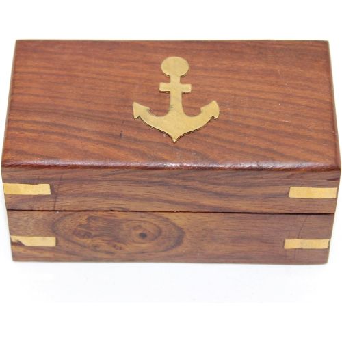  [아마존베스트]Govinda 6 Inch Handcrafted Nautical Brass and Leather Spyglass Telescope with Rosewood Box