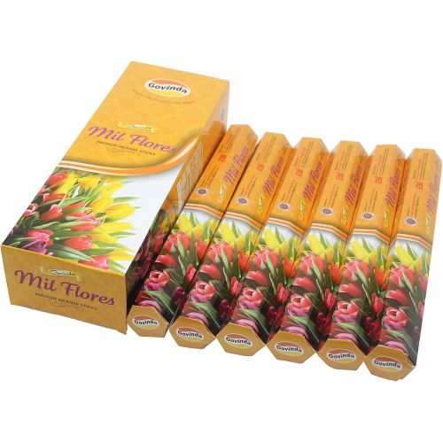  인센스스틱 Govinda Incense - Mil Flores (Milflowers) - 120 Incense Sticks, Masala Coated Incense