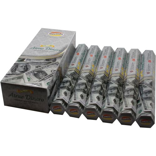  인센스스틱 Govinda Incense - Atrae Dinero (Attract Money) - 120 Incense Sticks, Premium Incense, Masala Coated