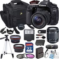 Grace Photo Canon EOS 80D with 18-55mm is STM + 32GB Memory + Padded Camera Bag + Digital Slave Flash+ Pro Filters,(28pc Bundle)
