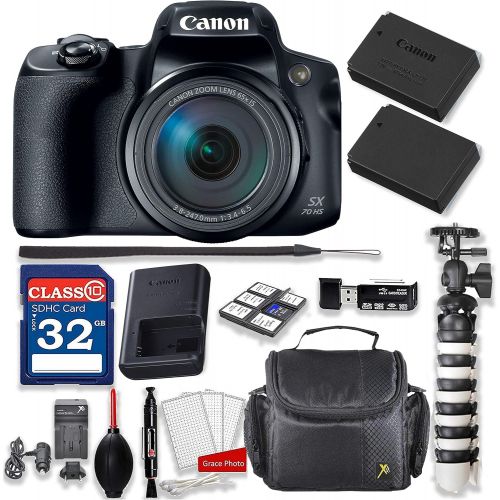  Grace Photo Canon PowerShot SX70 HS Digital Camera Kit + 32GB High Speed Memory Card + Extra Battery + Professional Accessory Bundle