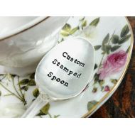 GraceBeganToGrow Custom Stamped Spoon, Hand Stamped Vintage Silver Plated Teaspoon, Your Text Here, Custom Phrase, Personalized Spoon