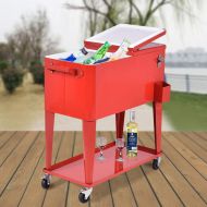 GraceShop 80 Quart Outdoor Patio Rolling Steel Construction Cooler The Cooler cart Keeps Your Guests Happy by Adding a Level of Service to Your Next Gathering.