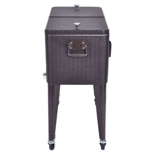  GraceShop 80QT Outdoor Party Portable Rattan Rolling Cooler Cart Will add Beauty to Your Party and Activity.