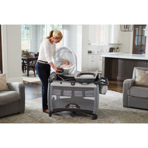 그라코 Graco Pack n Play Quick Connect Portable Bouncer Playard with Bassinet, Albie