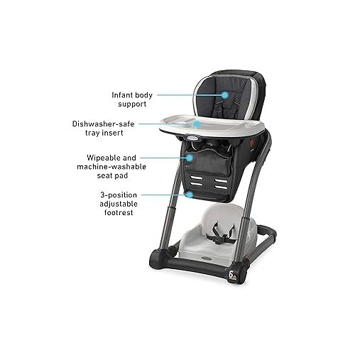 그라코 Graco Blossom 6 in 1 Convertible High Chair, Redmond, Infant Highchair, Toddlers Booster & Convenient for Travel