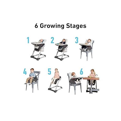 그라코 Graco Blossom 6 in 1 Convertible High Chair, Redmond, Infant Highchair, Toddlers Booster & Convenient for Travel