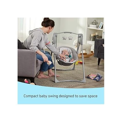 그라코 Graco Slim Spaces Compact Baby Swing, Reign