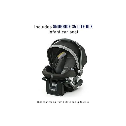 그라코 Graco Modes Pramette Travel System | Stroller & Car Seat Combo | 3-in-1 Stroller Modes | Includes Graco SnugRide 35 Infant Car Seat | Ellington