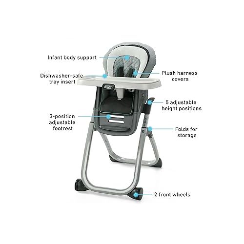 그라코 Graco DuoDiner DLX 6 in 1 High Chair | Converts to Dining Booster Seat, Youth Stool, and More, Mathis