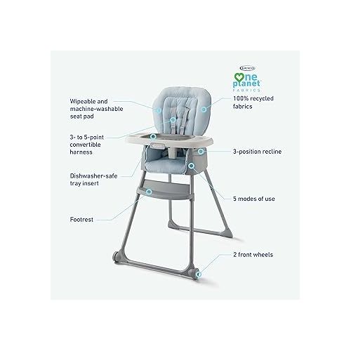 그라코 Graco Made2Grow 5-in-1 Convertible Highchair, Adjustable Baby to Toddler Seat, Hudson