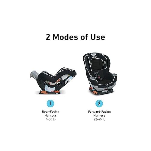 그라코 Graco Extend2Fit Convertible Car Seat, Rear-Facing and Forward-Facing, Extended Rear-Facing Seat Option, Redmond, Ideal for Newborns, Infants, and Toddlers