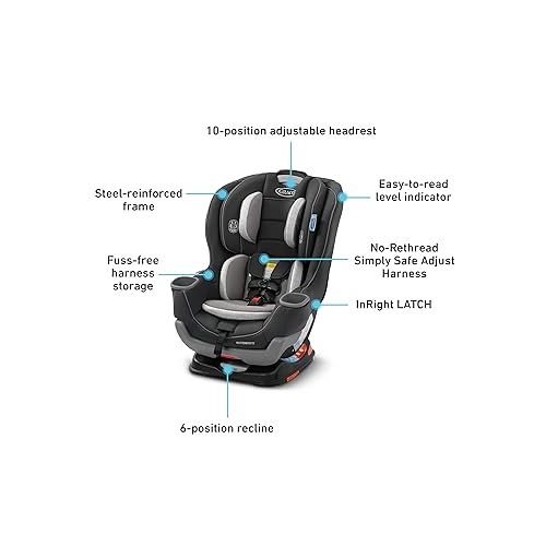 그라코 Graco Extend2Fit Kenzie, 2-in-1 Convertible Car Seat for Infants to Toddlers with Advanced Safety Features