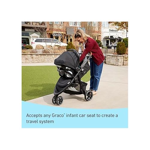 그라코 Graco Outpace LX All-Terrain 3-Wheel Baby Stroller, Cohen €” Compatible for Travel System, Easy One-Hand Fold, in-Seat Suspension for Comfortable Ride, Never-Flat Rubber Tires