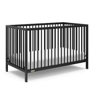 Graco Teddi 5-in-1 Convertible Crib (Black) - GREENGUARD Gold Certified, Converts to Daybed, Toddler & Twin Bed with Headboard and Footboard, Adjustable Mattress Height