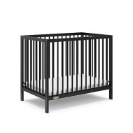 Graco Teddi 4-in-1 Convertible Mini Crib with Bonus Water-Resistant Mattress (Black) ? GREENGUARD Gold Certified, 2.75-Inch Mattress Included, Convenient Size, Easy 30-Minute Assembly