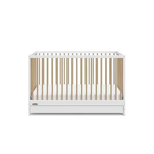 그라코 Graco Teddi Convertible Crib with Drawer-White/Driftwood